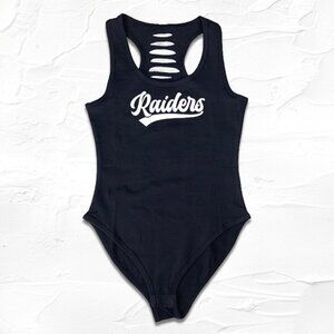 Black Cut-Out Raider Nation Bodysuit Gameday outfit GF/mom/ Las Vegas Shirts